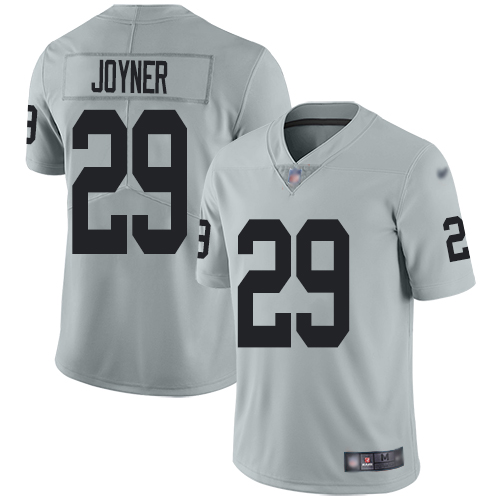 Men Oakland Raiders Limited Silver Lamarcus Joyner Jersey NFL Football #29 Inverted Legend Jersey->oakland raiders->NFL Jersey